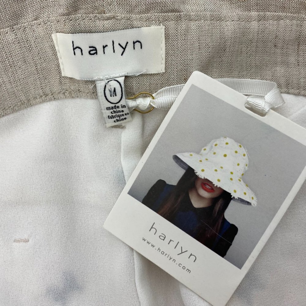 Harlyn Embroidered Cropped Linen Mix Overalls - Picture 7 of 9